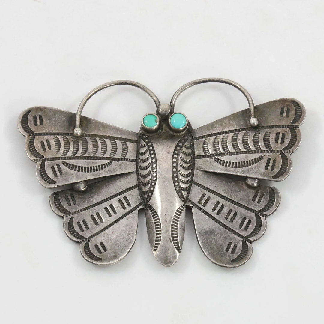 1940s Turquoise Moth Pin