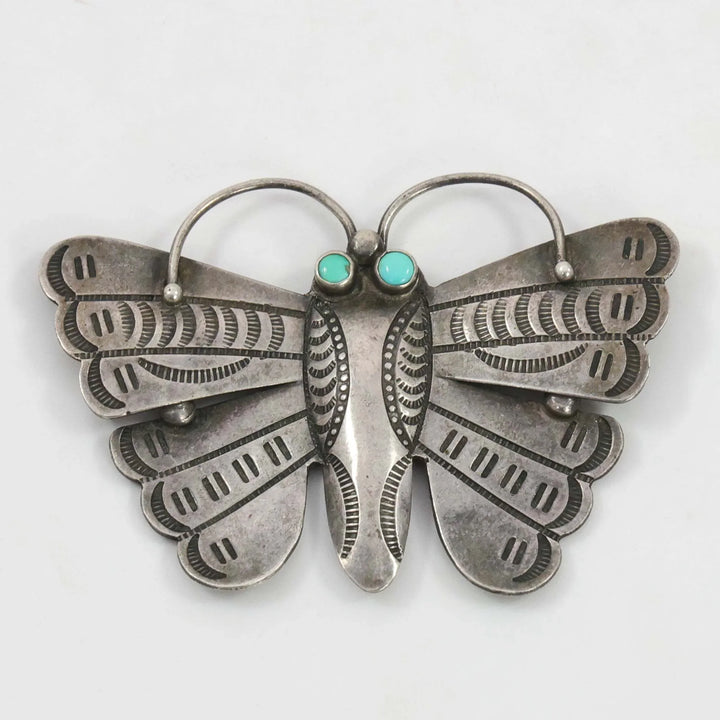 1940s Turquoise Moth Pin
