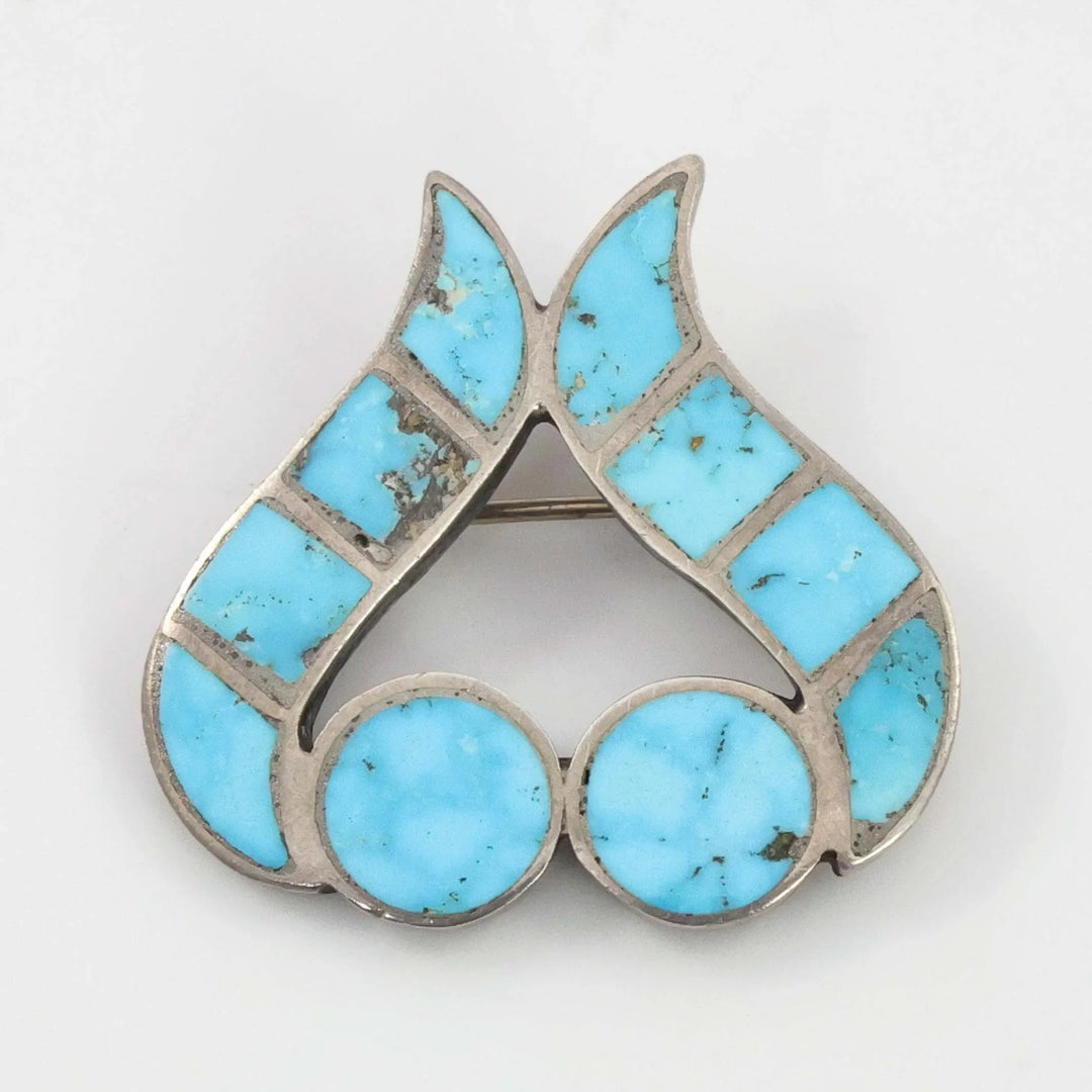 1950s Turquoise Inlay Pin