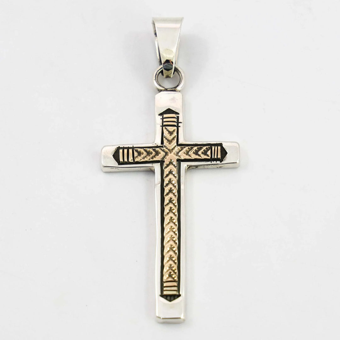 Gold on Silver Cross Pendant