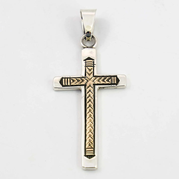 Gold on Silver Cross Pendant