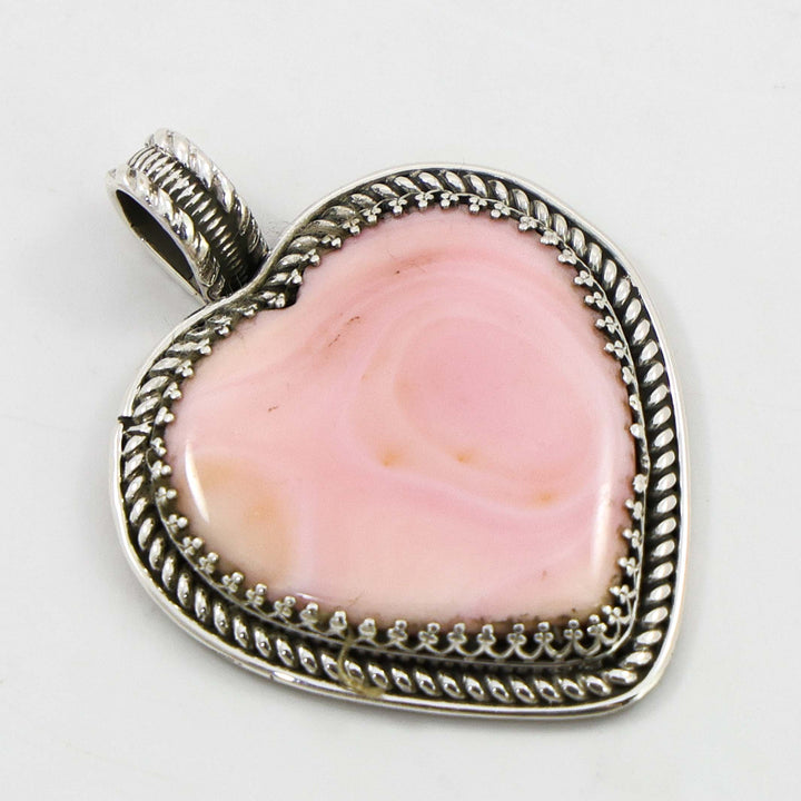 Pink Coral Heart Pendant
