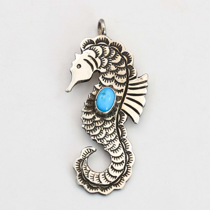 Turquoise Seashorse Pendant