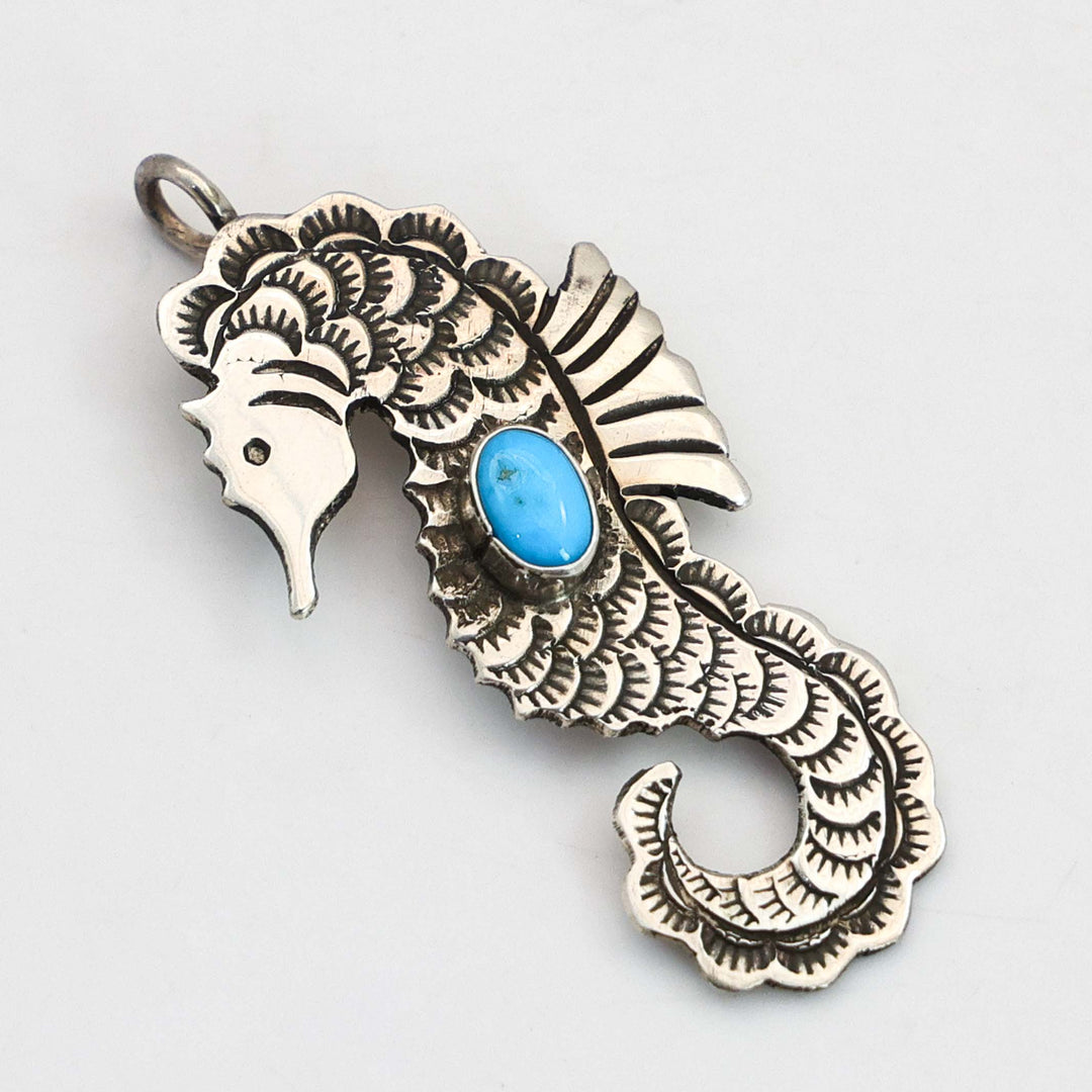 Turquoise Seashorse Pendant