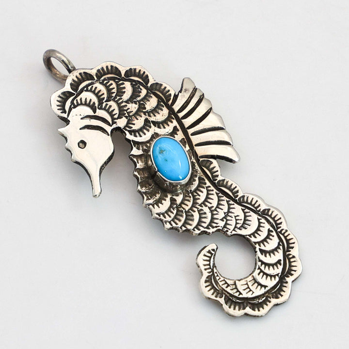 Turquoise Seashorse Pendant