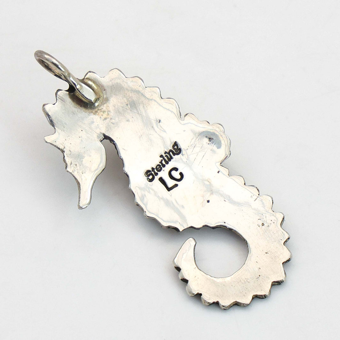Coral Seahorse Pendant