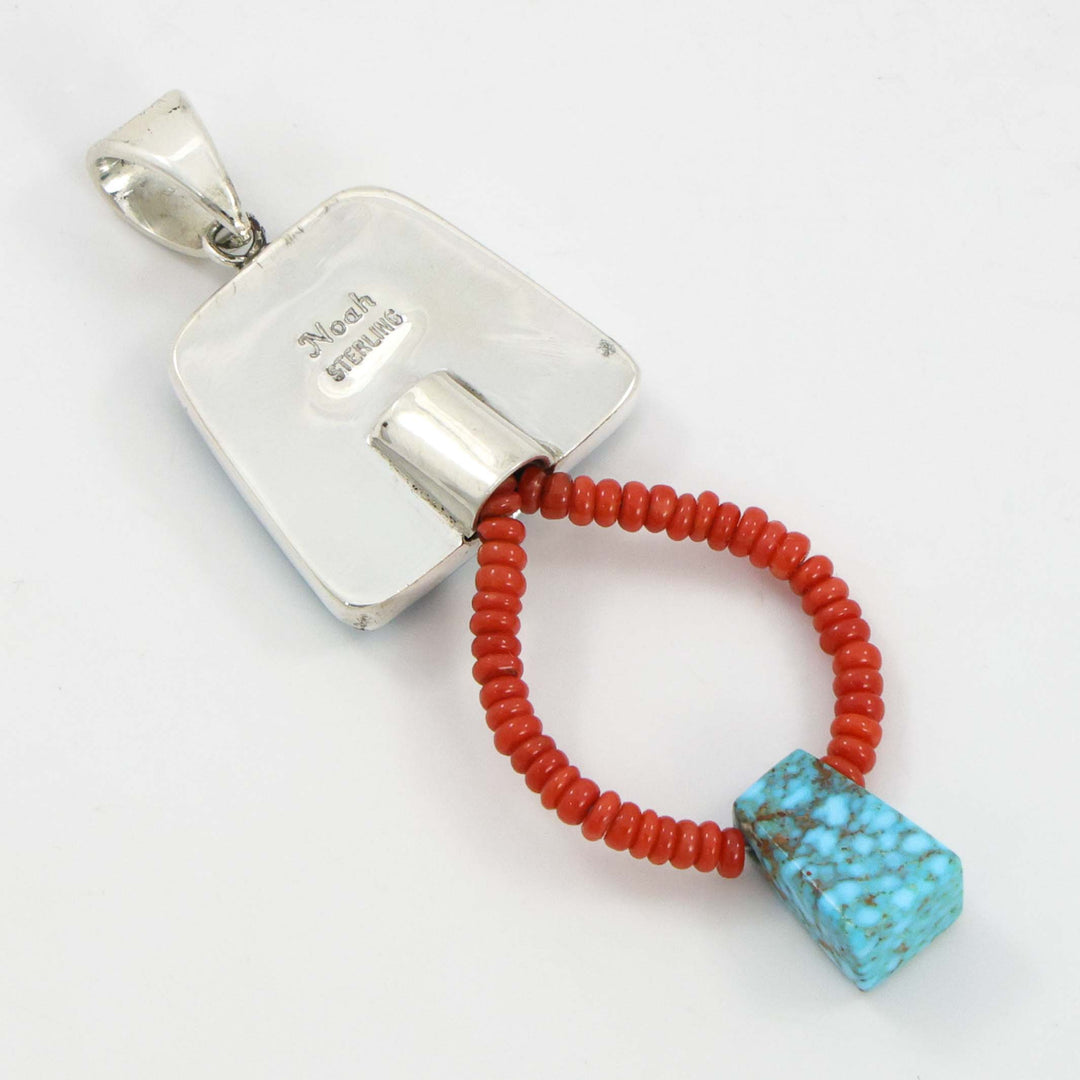 Turquoise and Coral Pendant