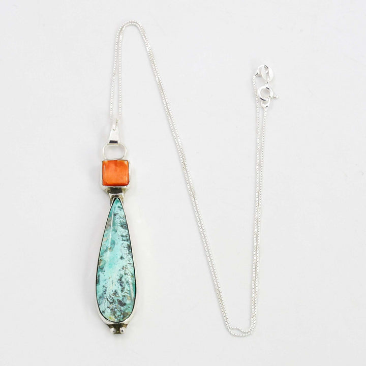 Turquoise and Spiny Oyster Pendant