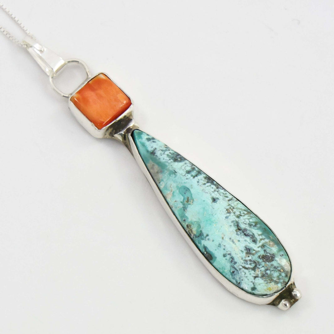 Turquoise and Spiny Oyster Pendant