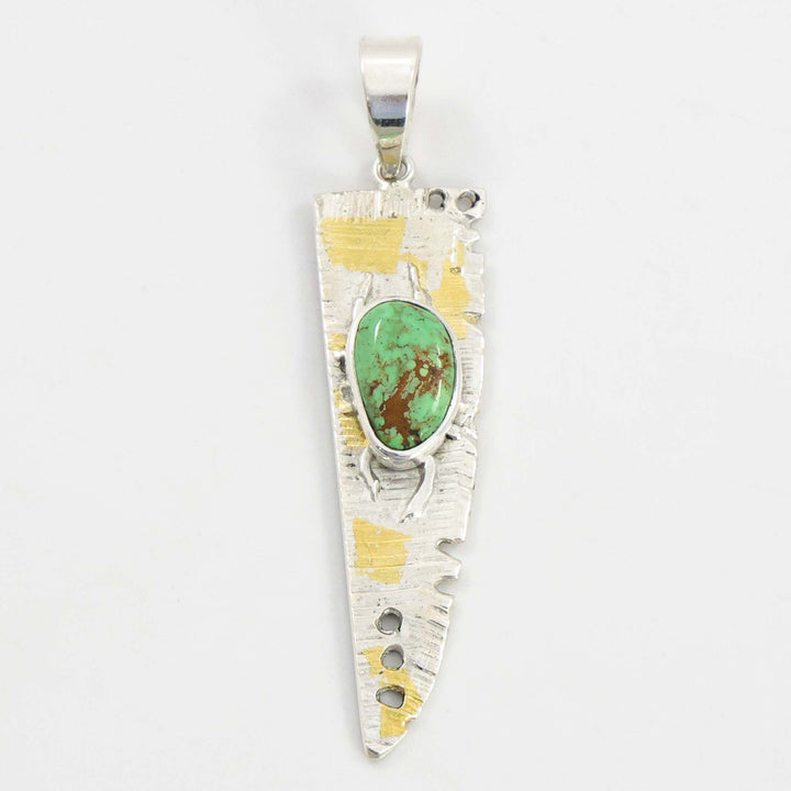Gold on Silver Turquoise Pendant