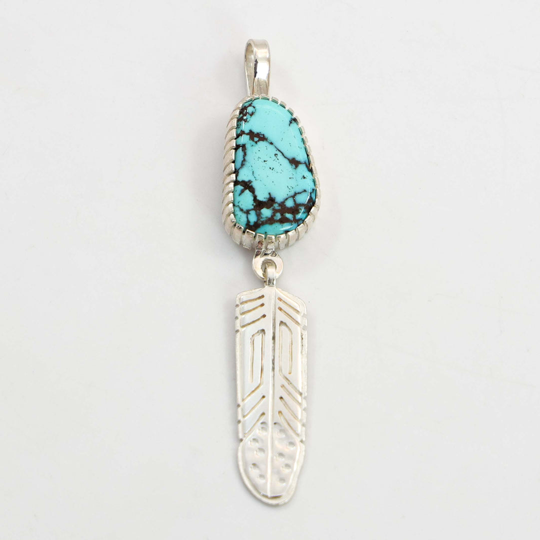 Turquoise Feather Pendant