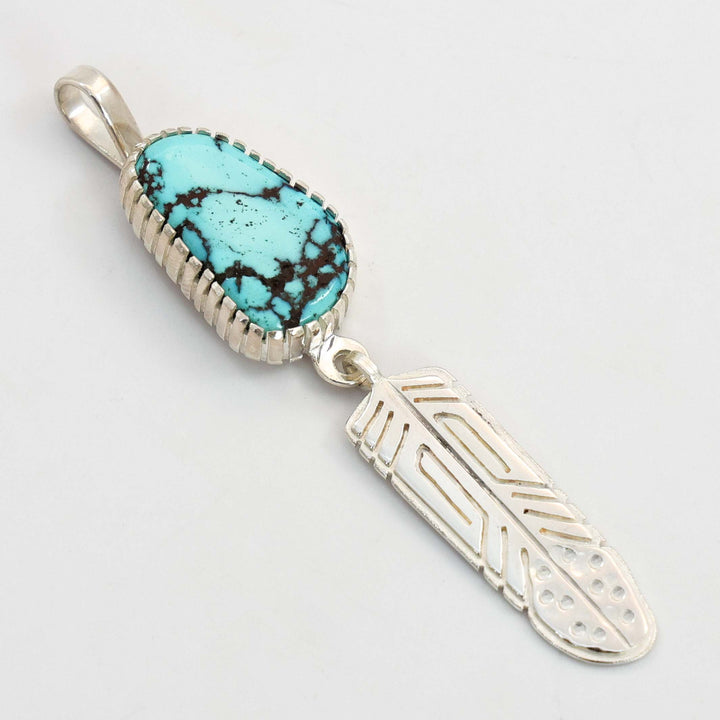 Turquoise Feather Pendant