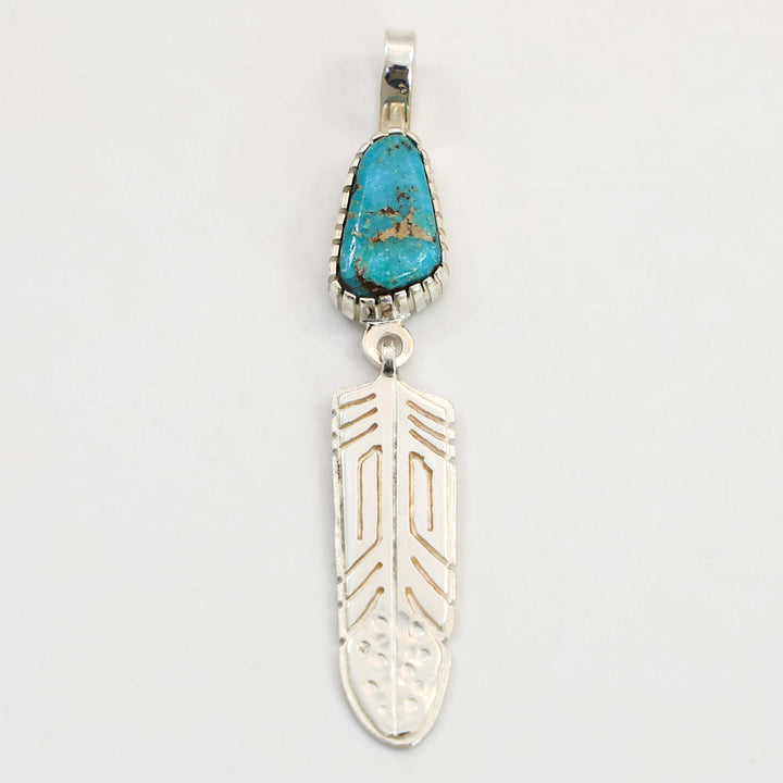 Turquoise Feather Pendant