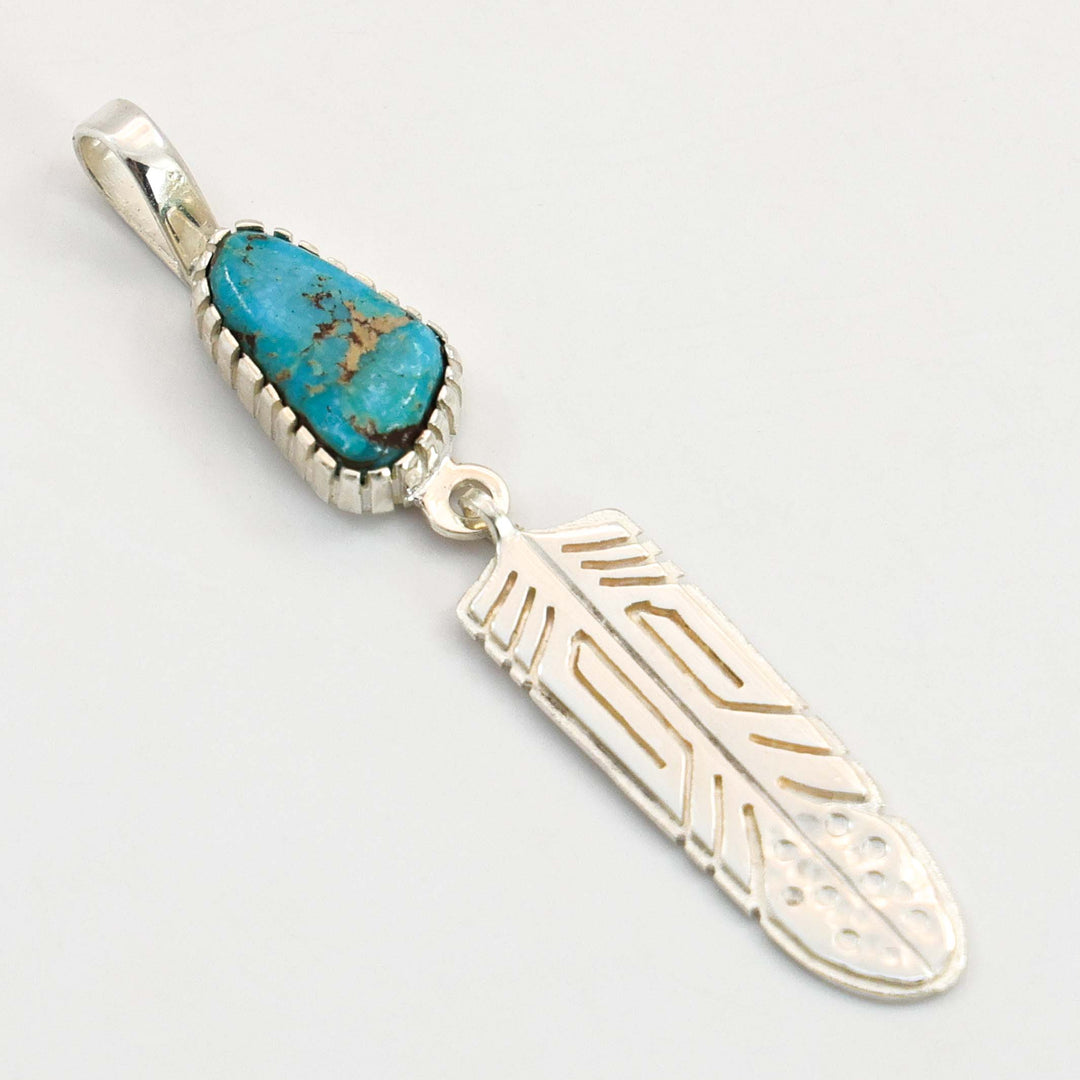 Turquoise Feather Pendant