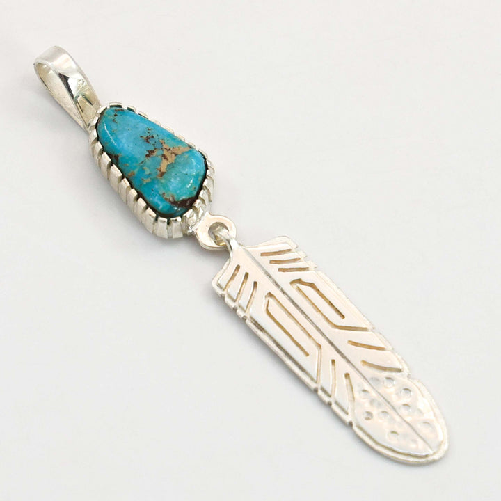 Turquoise Feather Pendant