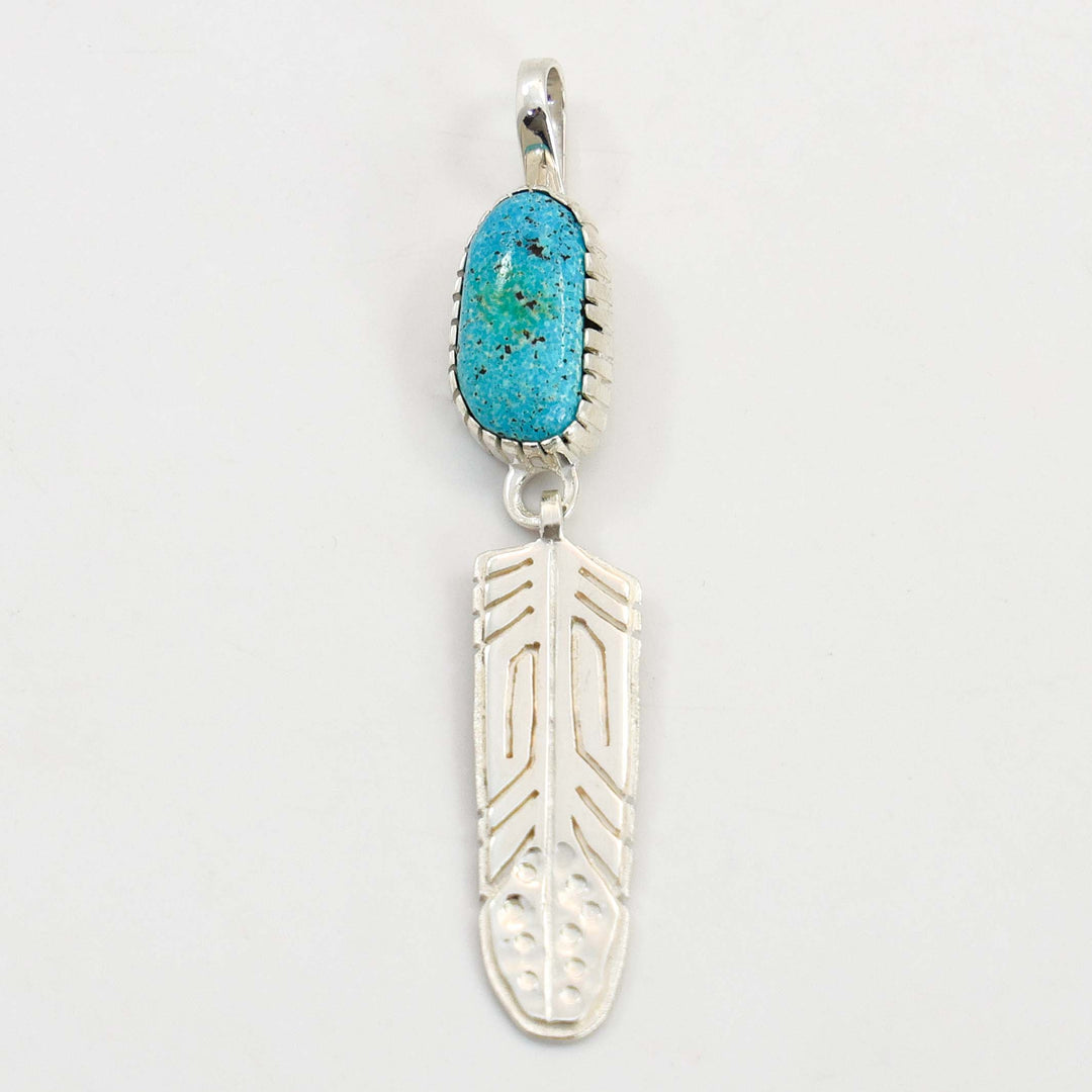 Turquoise Feather Pendant