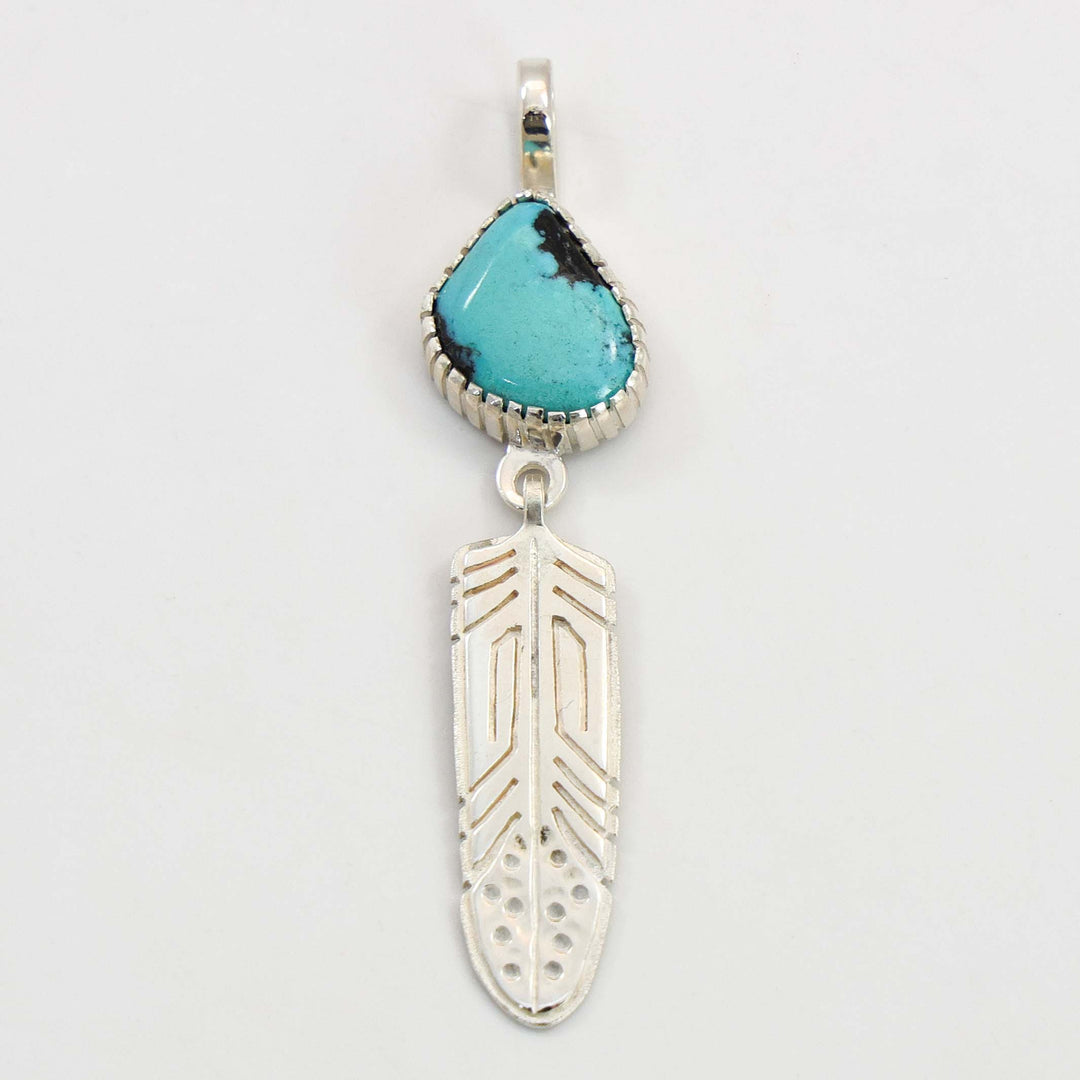Turquoise Feather Pendant
