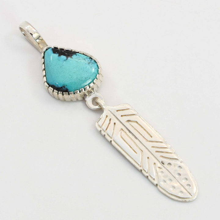Turquoise Feather Pendant