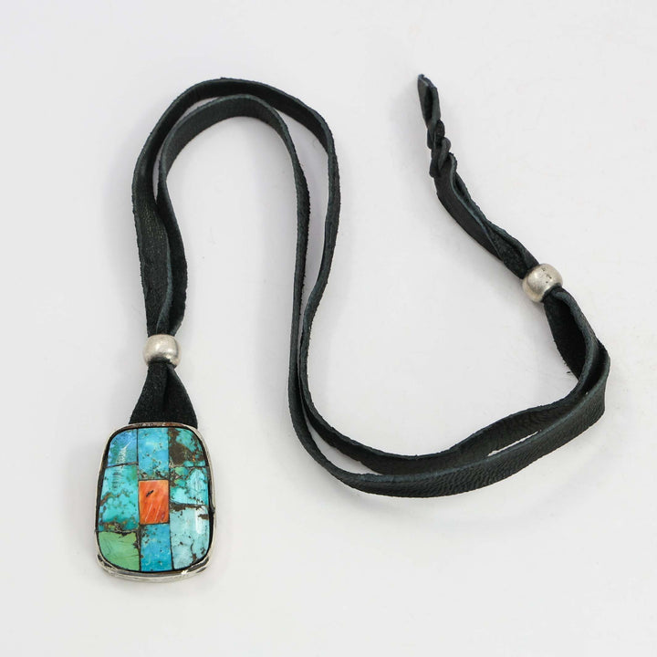 Turquoise and Spiny Oyster Pendant