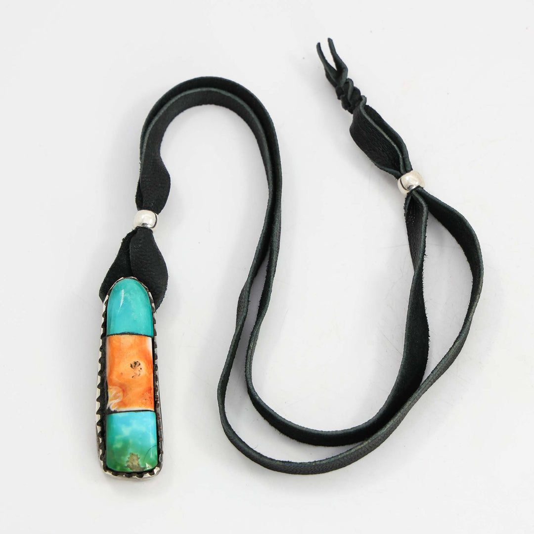 Turquoise and Spiny Oyster Pendant