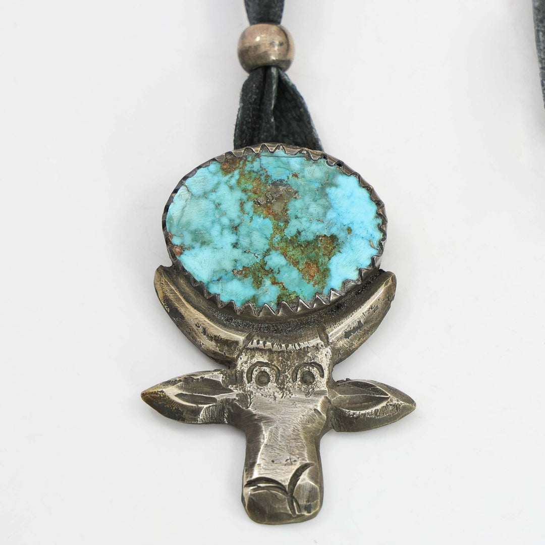 Kingman Turquoise Bull Pendant