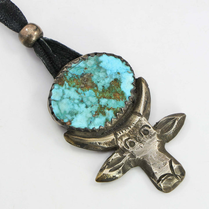 Kingman Turquoise Bull Pendant