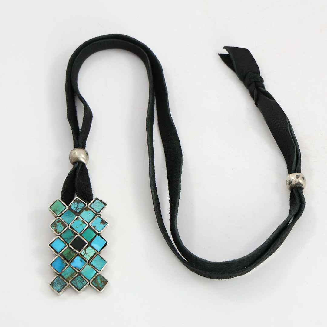 Turquoise and Jet Pendant