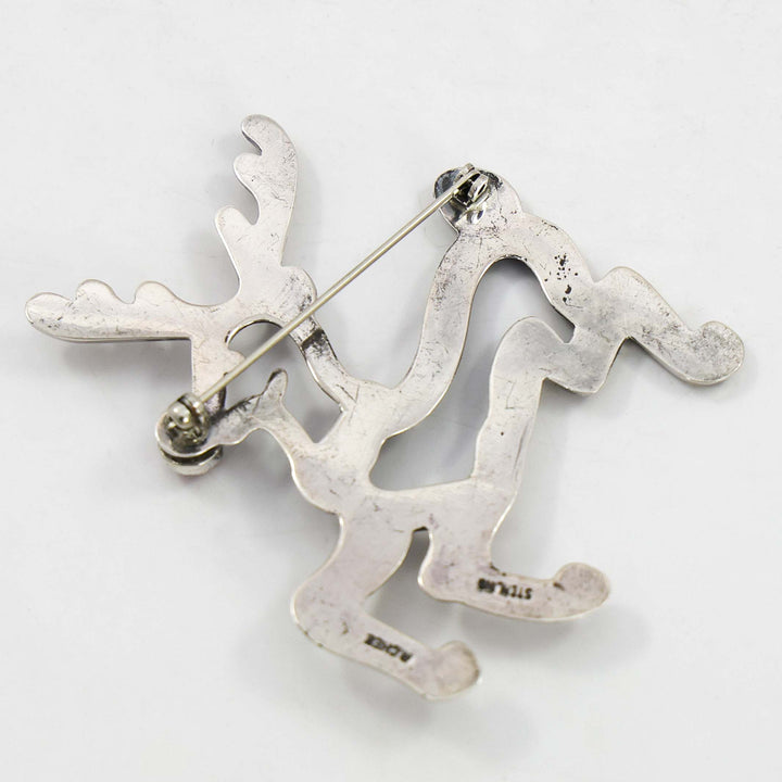 Coral Reindeer Pin