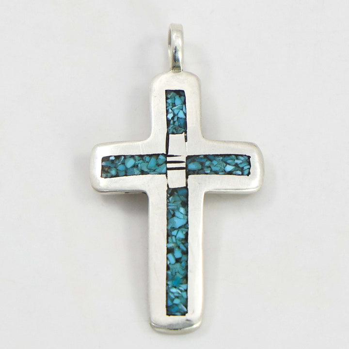 Chip Inlay Cross Pendant