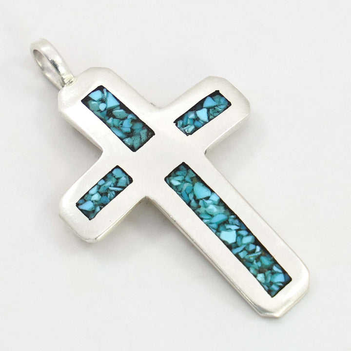Chip Inlay Cross Pendant