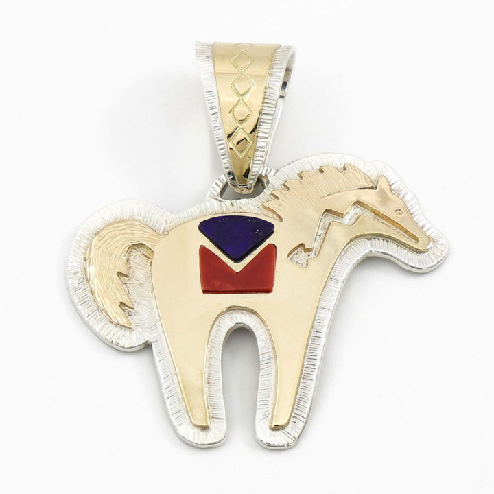 Gold on Silver Horse Pendant
