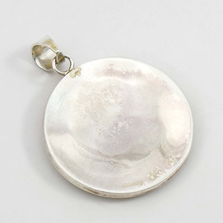 Gold on Silver Wolf Pendant