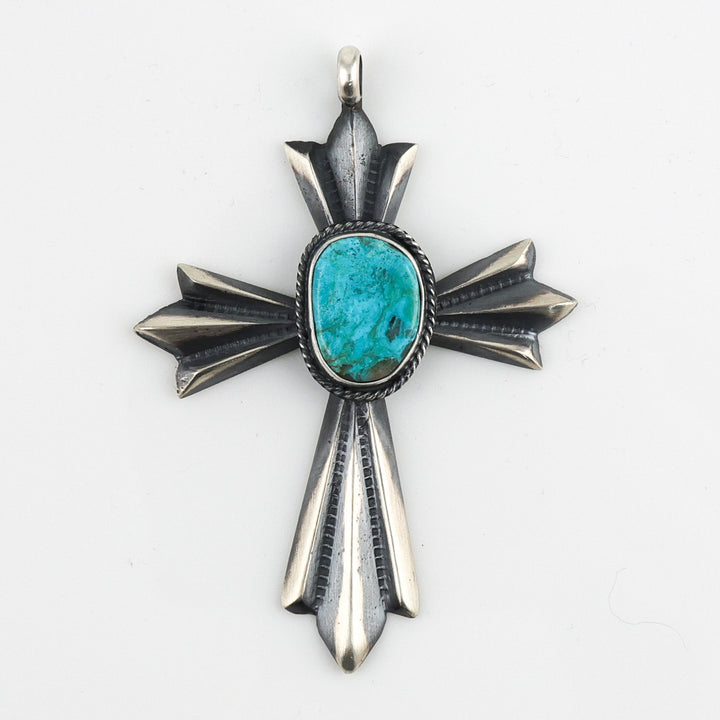 Kingman Turquoise Cross Pendant