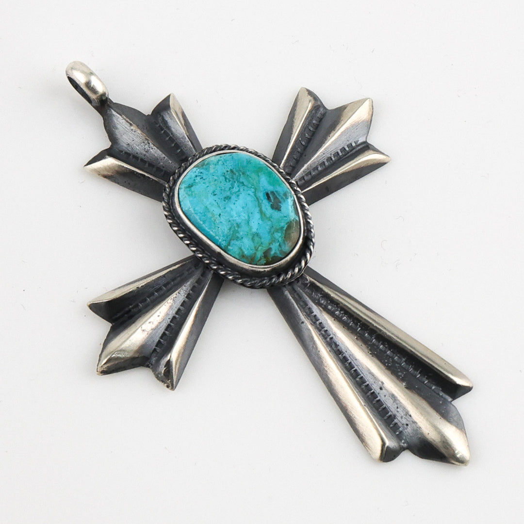 Kingman Turquoise Cross Pendant