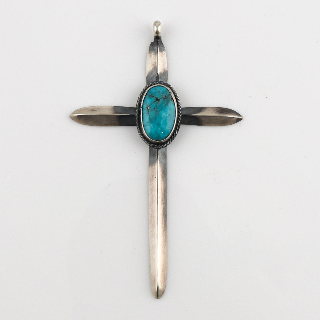 Kingman Turquoise Cross Pendant