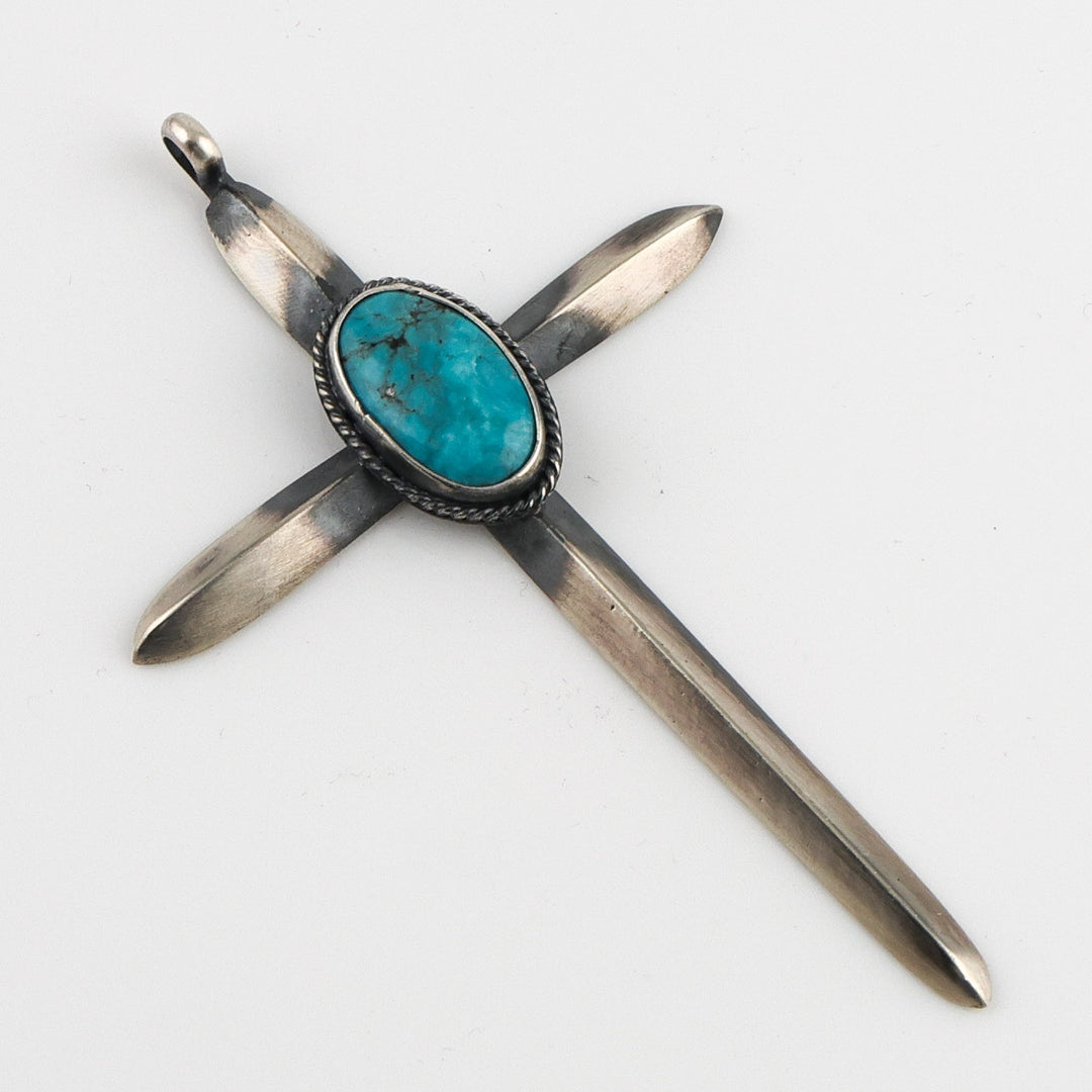 Kingman Turquoise Cross Pendant