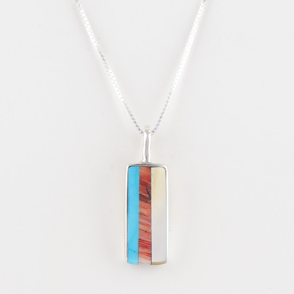 Inlay Pendant on Chain