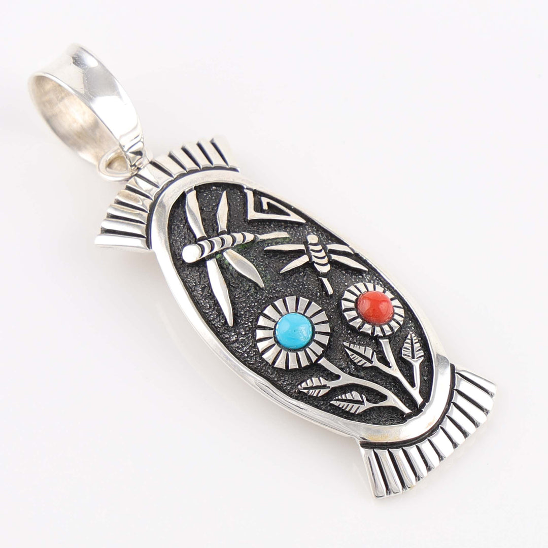 Dragonfly and Flower Pendant