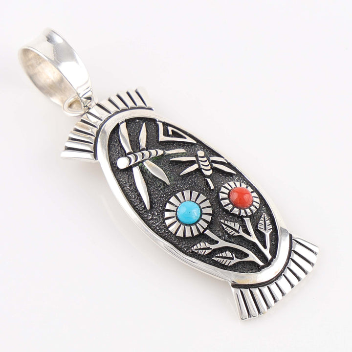 Dragonfly and Flower Pendant