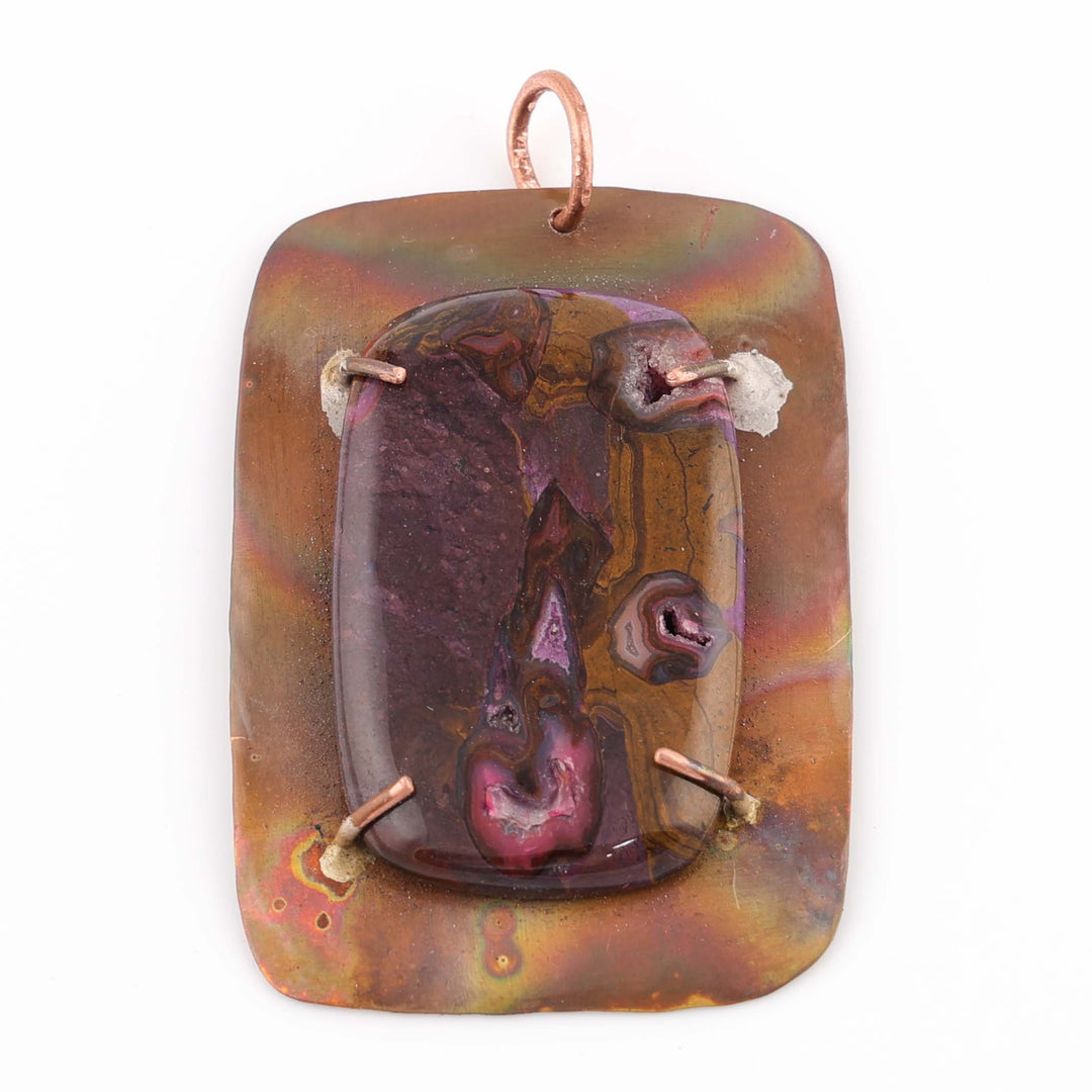 Chalcedony and Copper Pendant