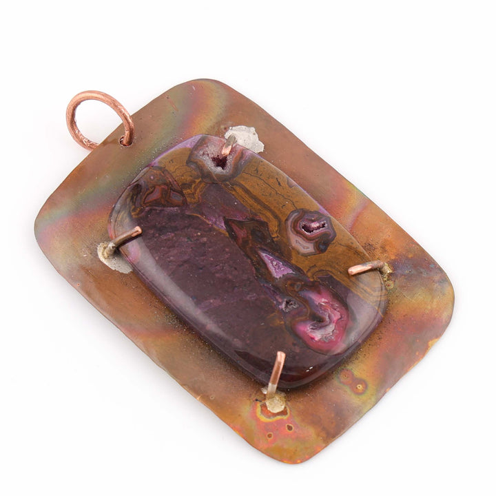 Chalcedony and Copper Pendant