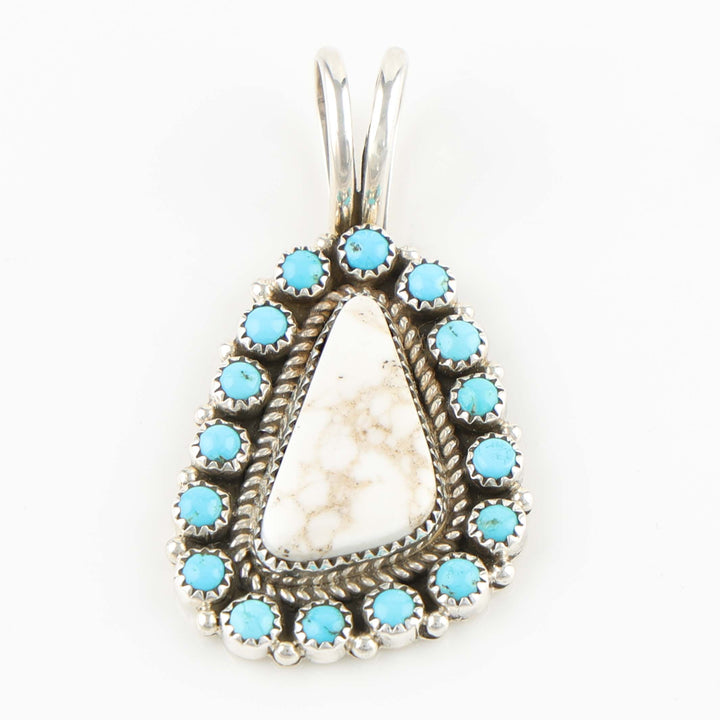White Buffalo and Turquoise Pendant