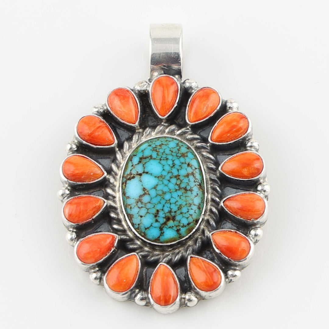 Turquoise and Spiny Oyster Pendant