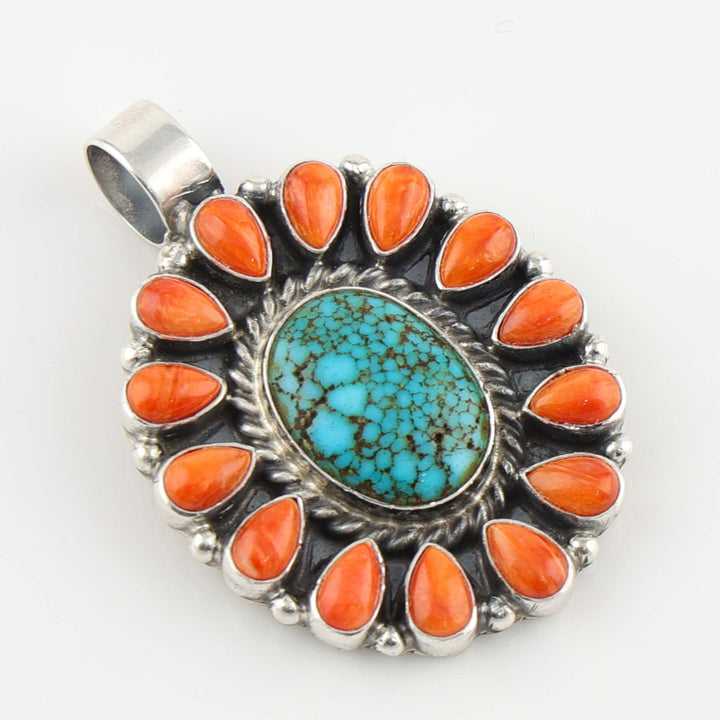 Turquoise and Spiny Oyster Pendant