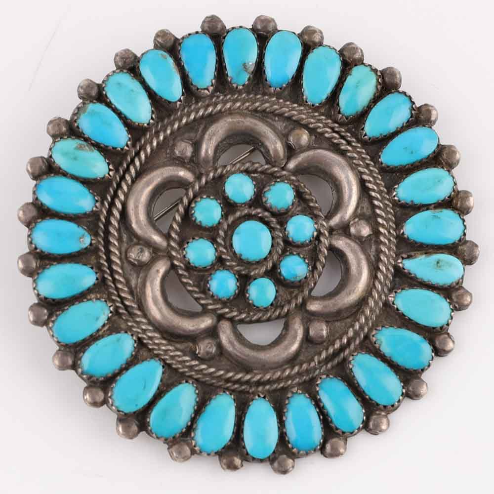 1970s Turquoise Pin and Pendant