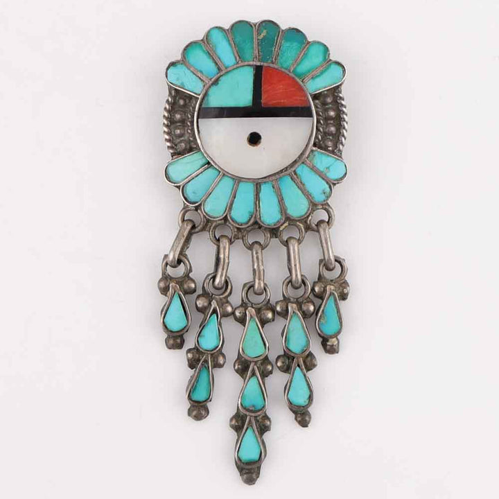 1940s Sunface Pin and Pendant