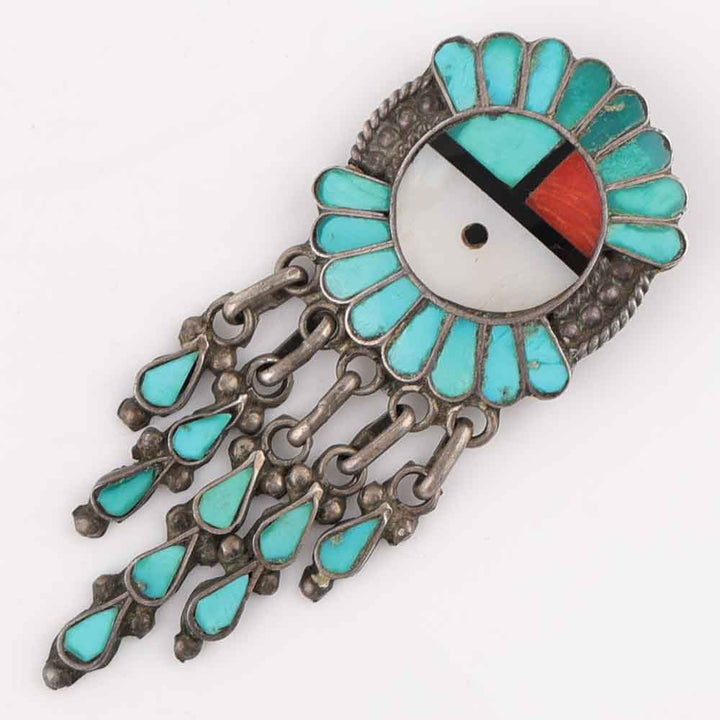 1940s Sunface Pin and Pendant