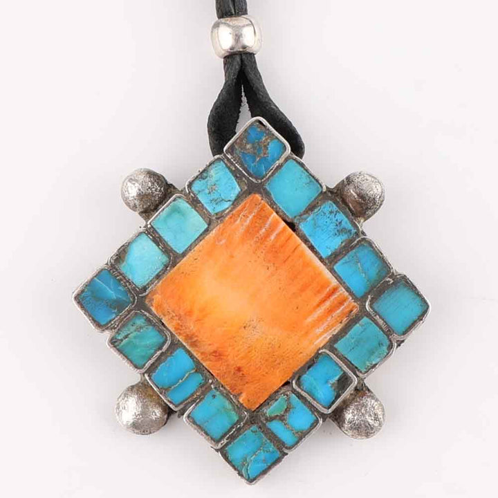 Turquoise and Spiny Oyster Pendant