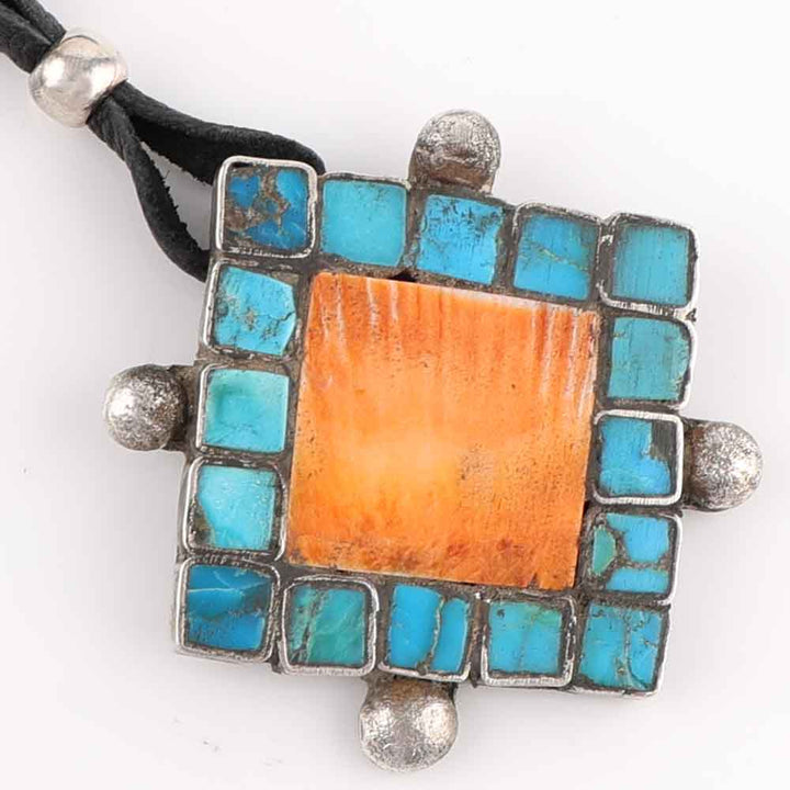 Turquoise and Spiny Oyster Pendant