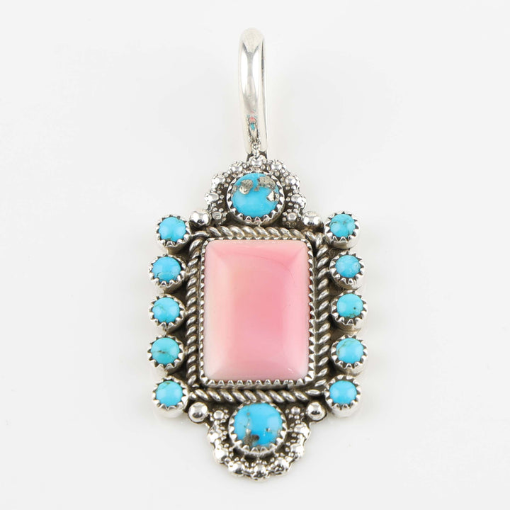 Turquoise and Coral Pendant